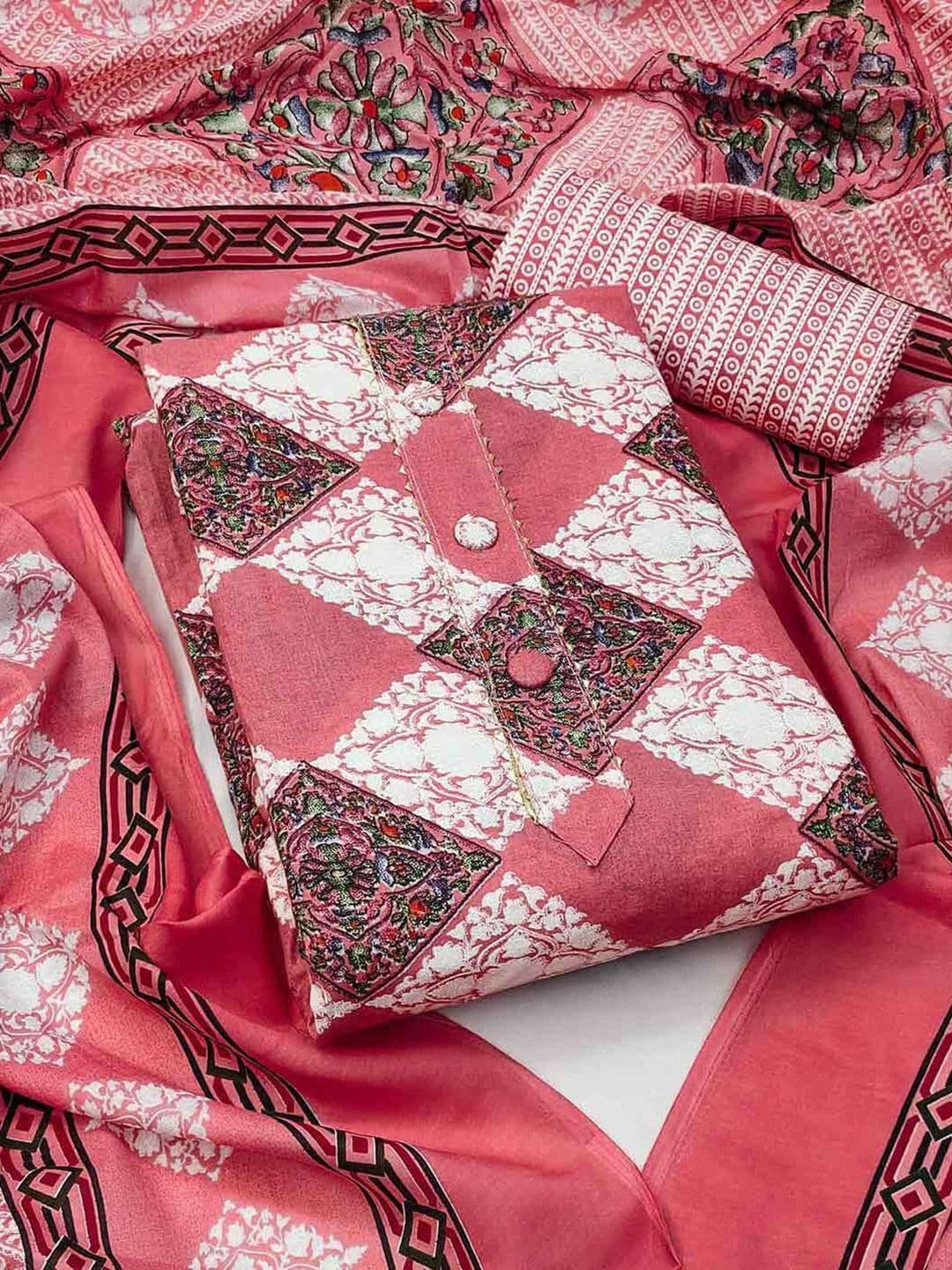 FashionsEye Geometric Printed Unstitched Dress Material - view 1