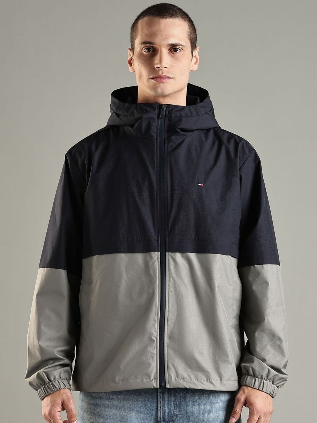 Tommy Hilfiger Colourblocked Hooded Open Front Jacket - view 1