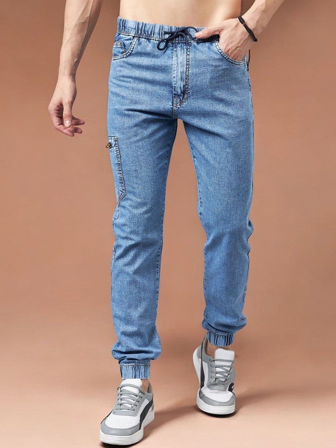 STUDIO NEXX Men Jogger Mid-Rise Light Fade Cotton Jeans - view 1