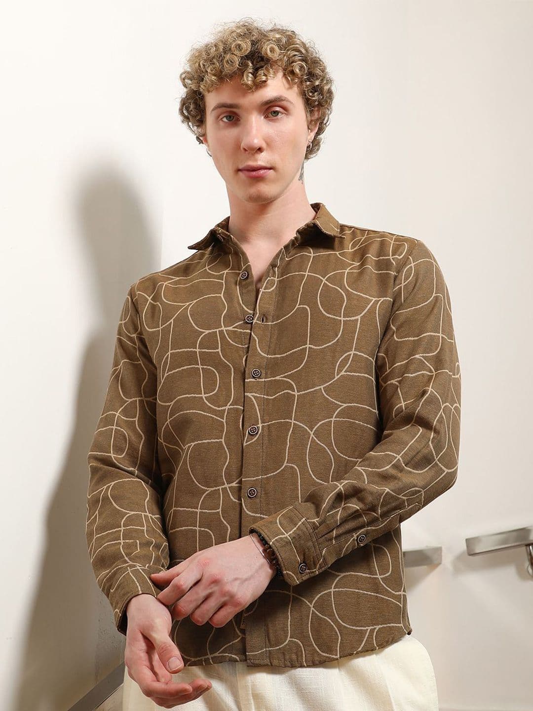 CAHOOT Men Comfort Fit Abstract Printed Spread Collar Cotton Casual Shirt - view 1