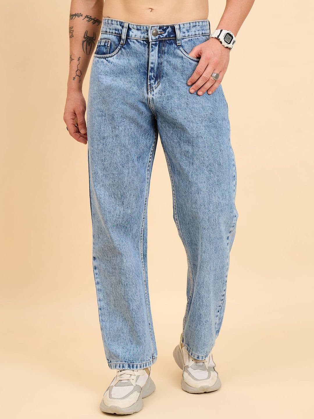 STUDIO NEXX Men Mid-Rise Heavy Fade Baggy Jeans - view 1