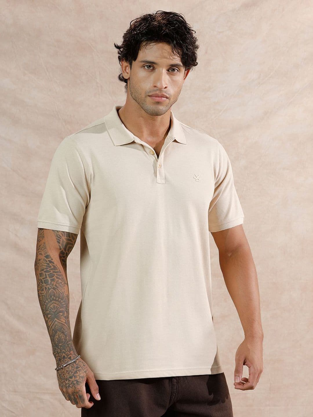 WROGN Polo Collar Cotton Slim Fit T-shirt - view 1