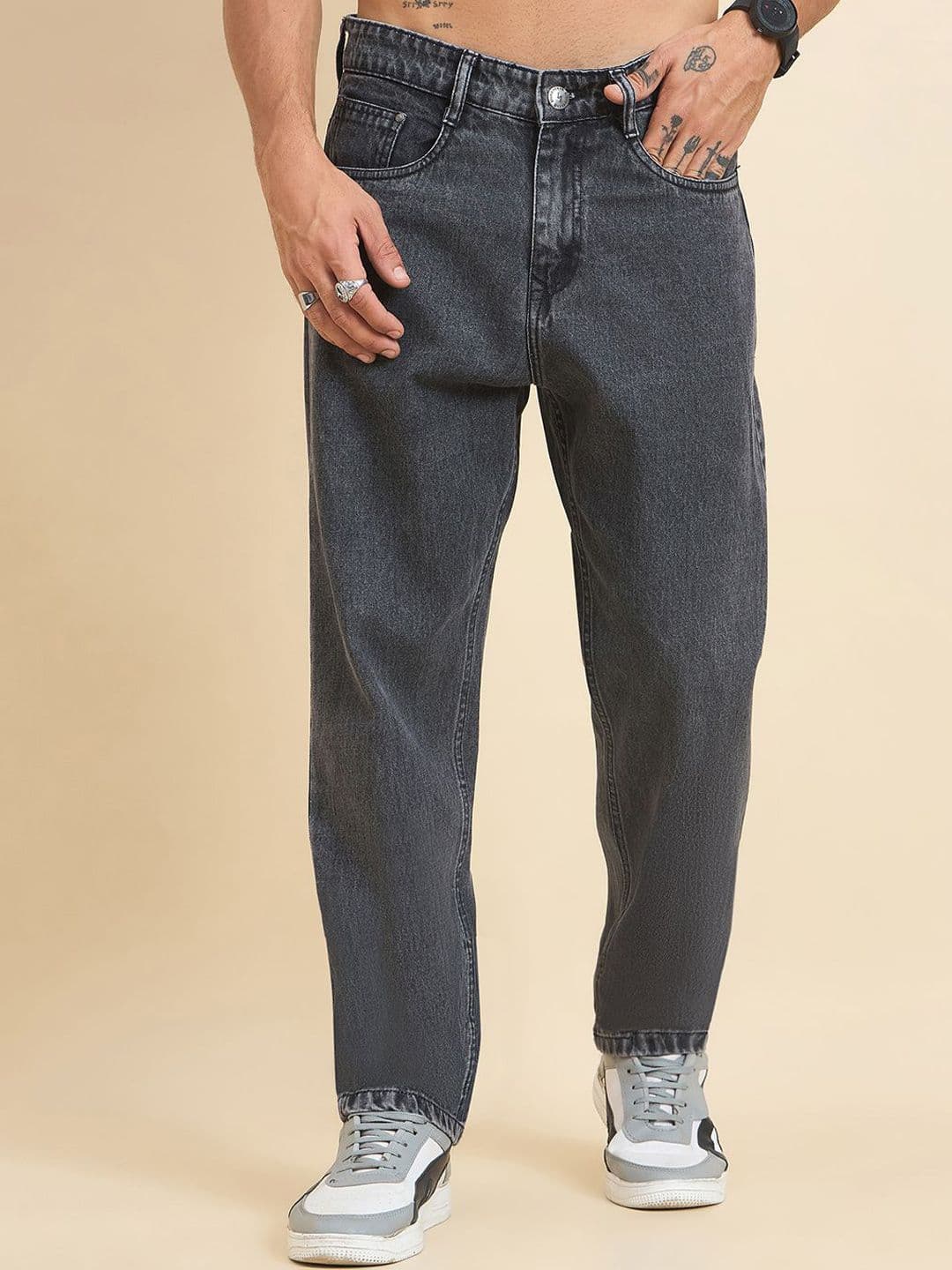 STUDIO NEXX Men Straight Fit Mid-Rise Light Fade Jeans - view 1