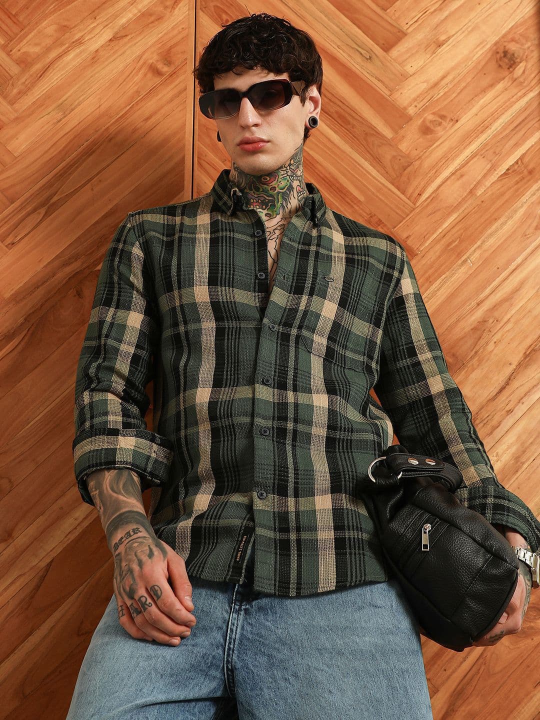 CAHOOT Comfort Checked Button-Down Collar Casual Shirt - view 1