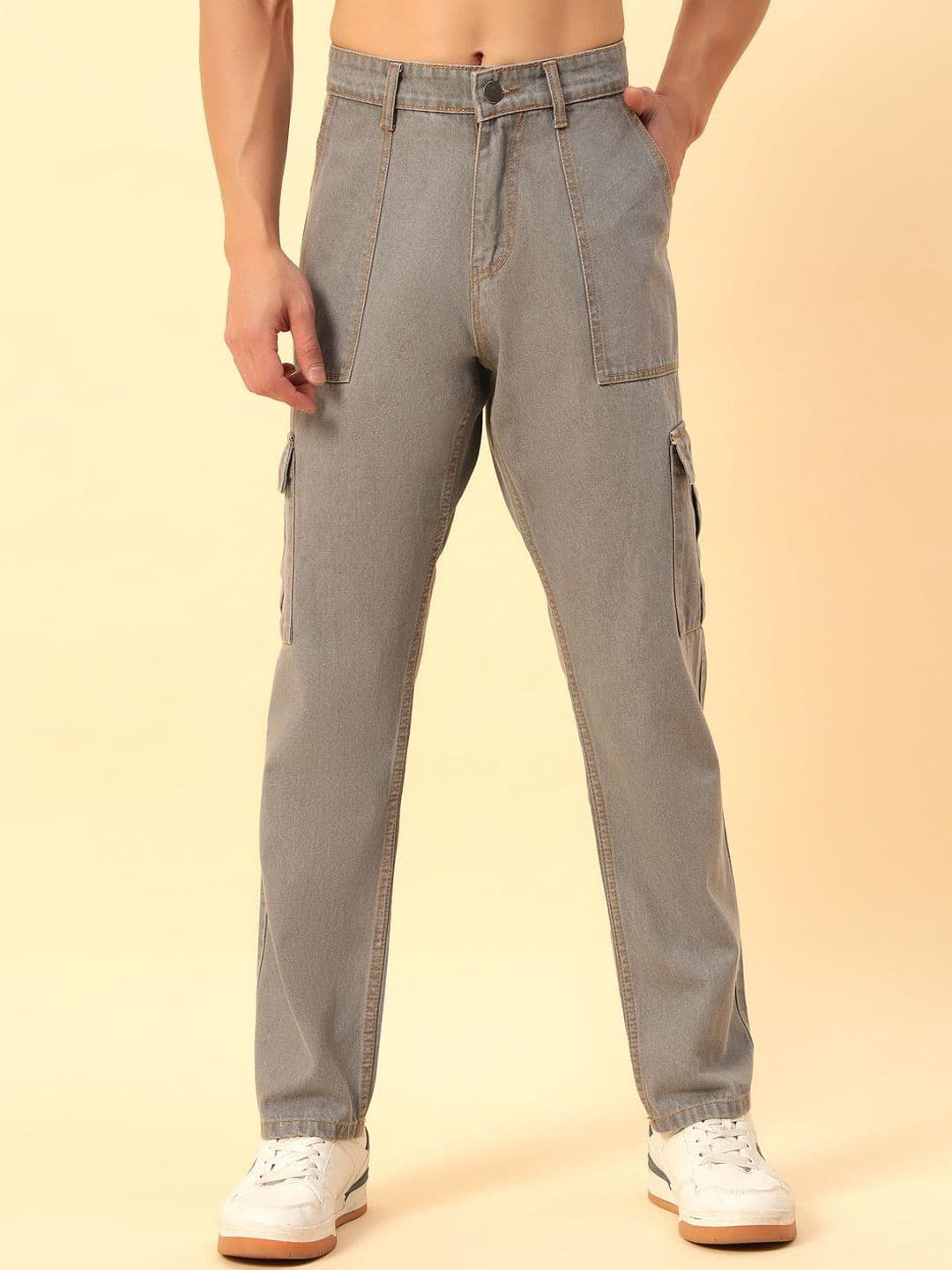STUDIO NEXX Men Straight Fit Mid-Rise Cargos Jeans - view 1
