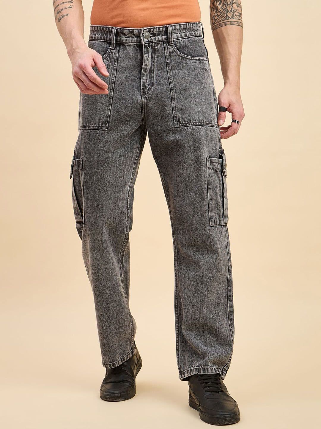 STUDIO NEXX Men Mid-Rise Heavy Fade Baggy Jeans - view 1