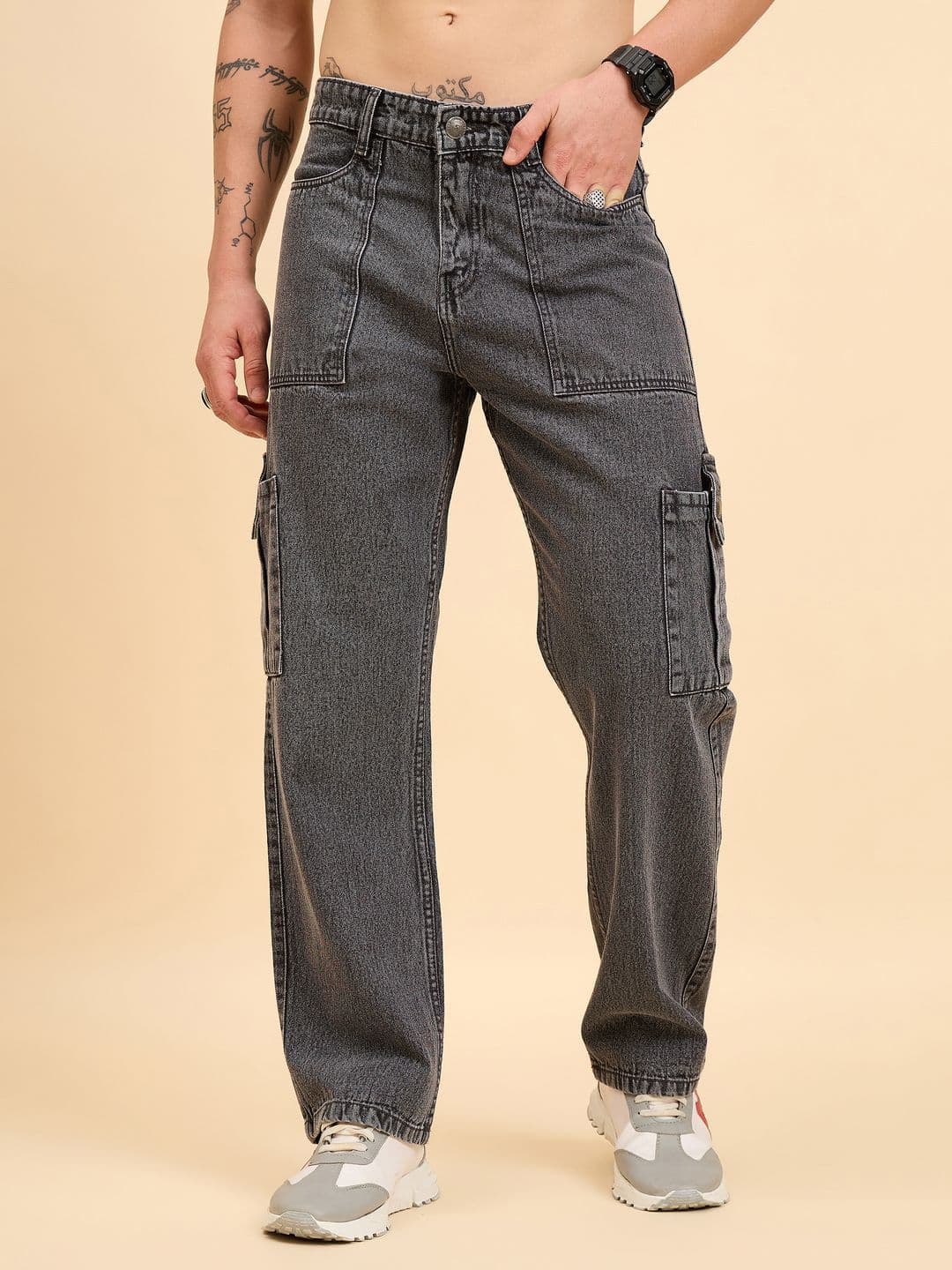 STUDIO NEXX Men Baggy Mid-Rise Heavy Fade Jeans - view 1