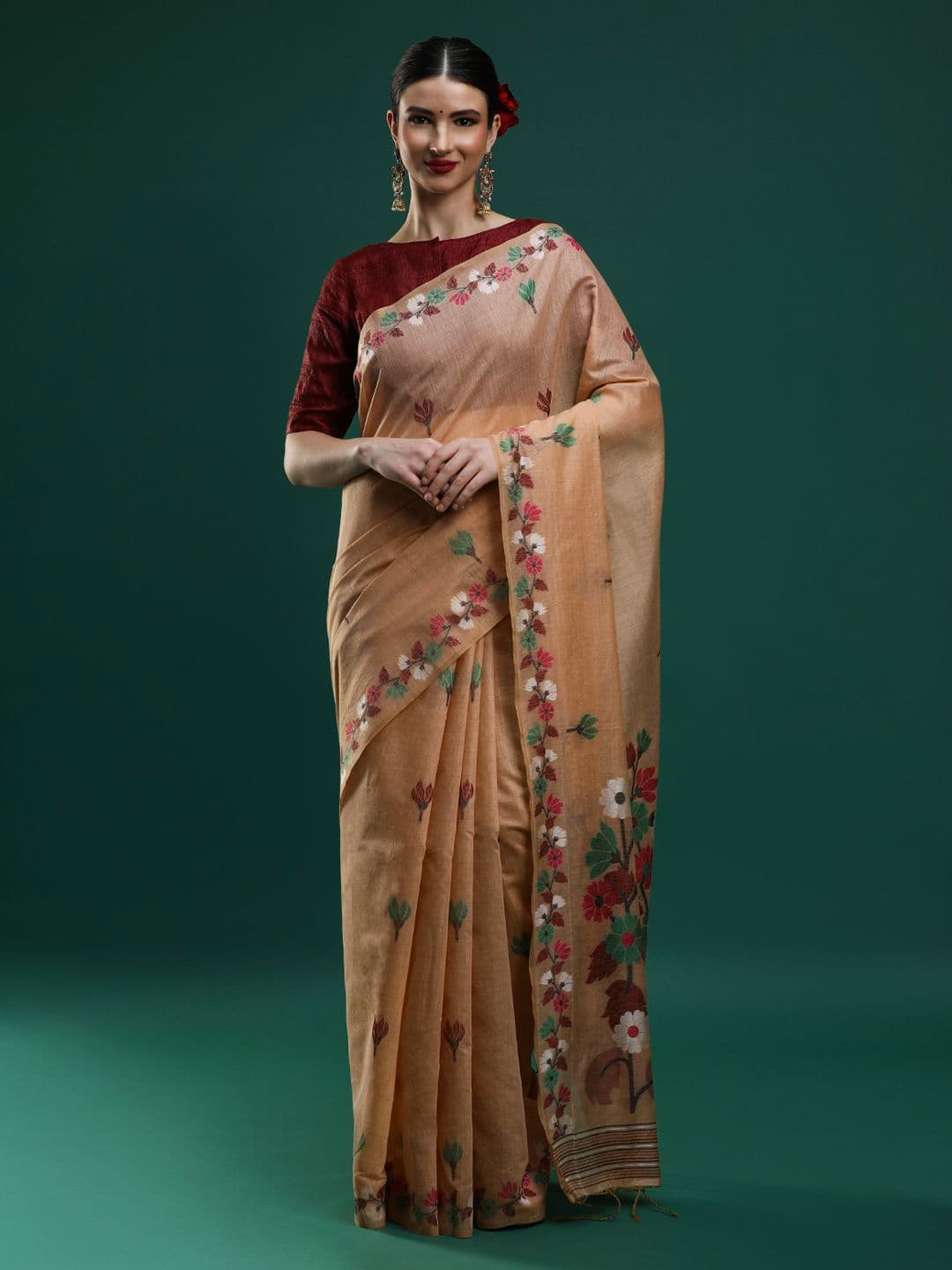 Mitera Woven Design Zari Muga Saree - view 1