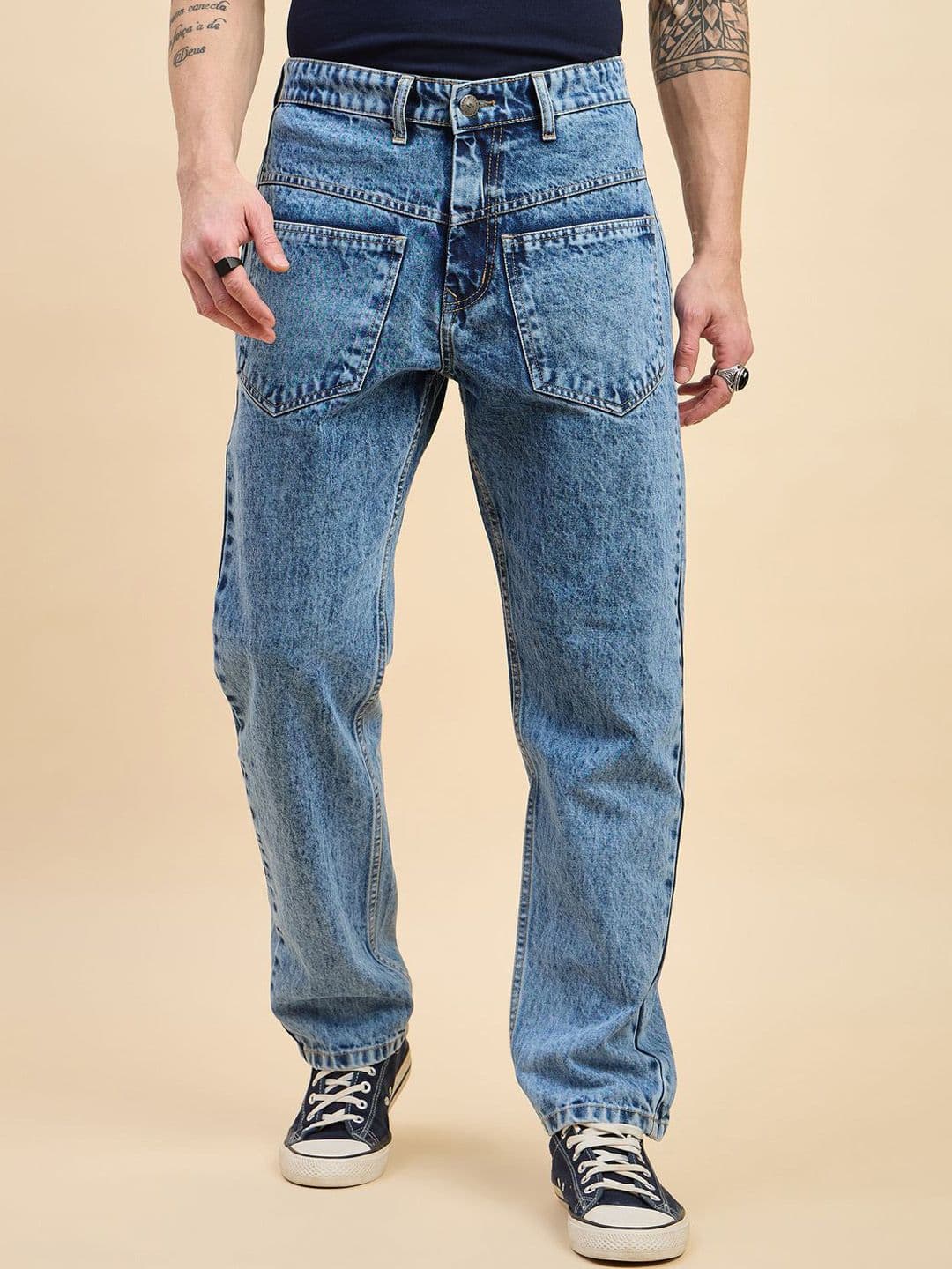 STUDIO NEXX Men Straight Fit Mid-Rise Light Fade Jeans - view 1