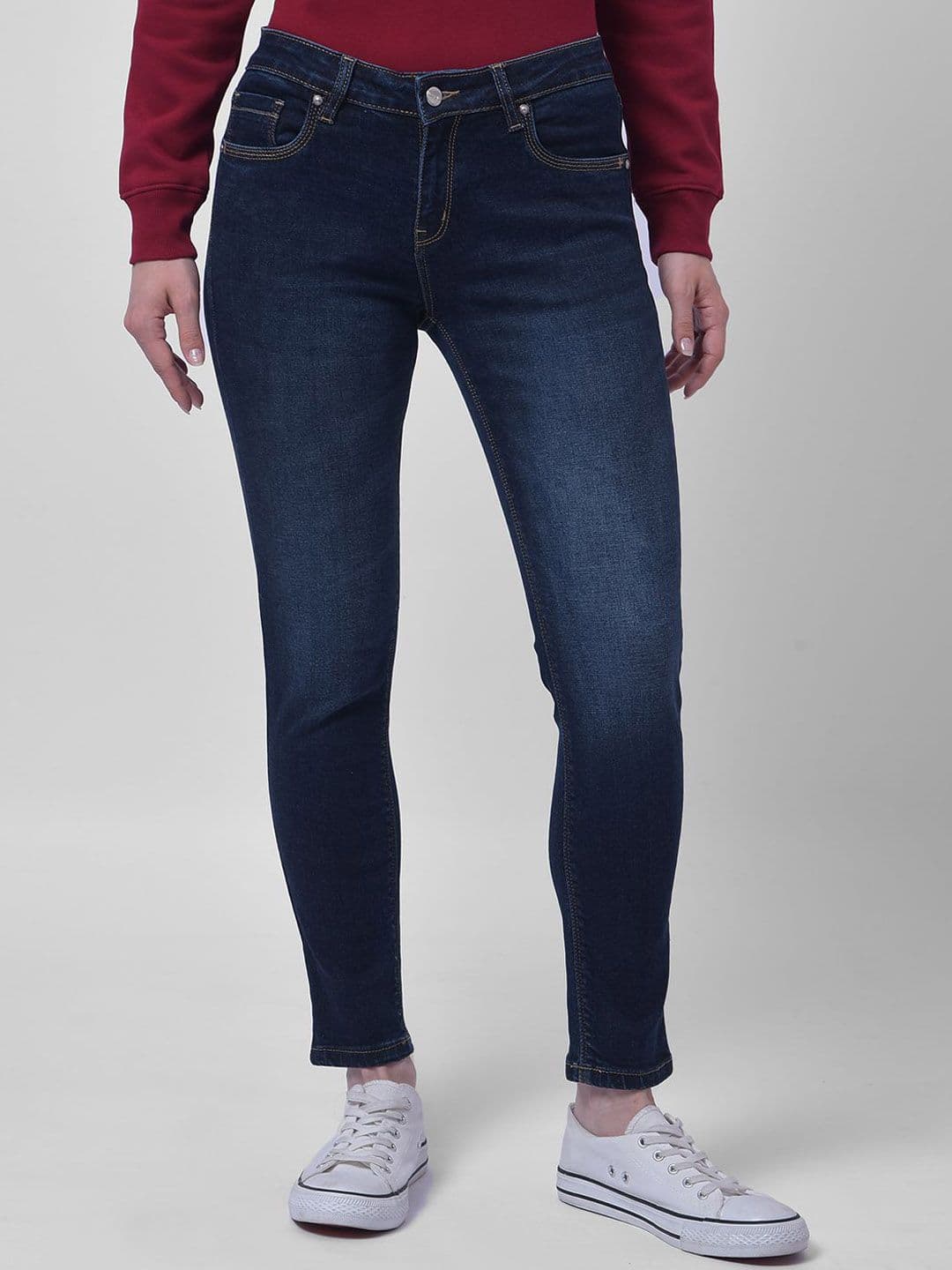 Numero Uno Women Skinny Fit Mid-Rise Light Fade Cotton Stretchable Jeans - view 1