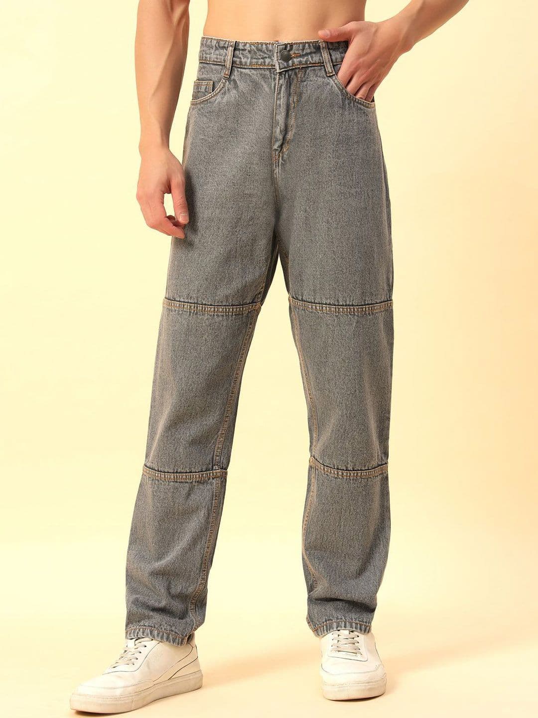 STUDIO NEXX Men Straight Fit Mid-Rise Light Fade Cotton Jeans - view 1