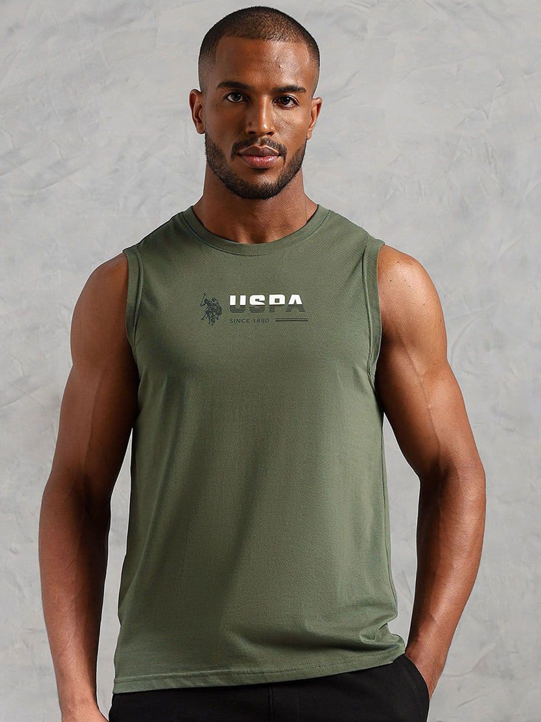U.S. Polo Assn. Printed Pure Cotton Gym Vest OEV06-179-PL - view 1