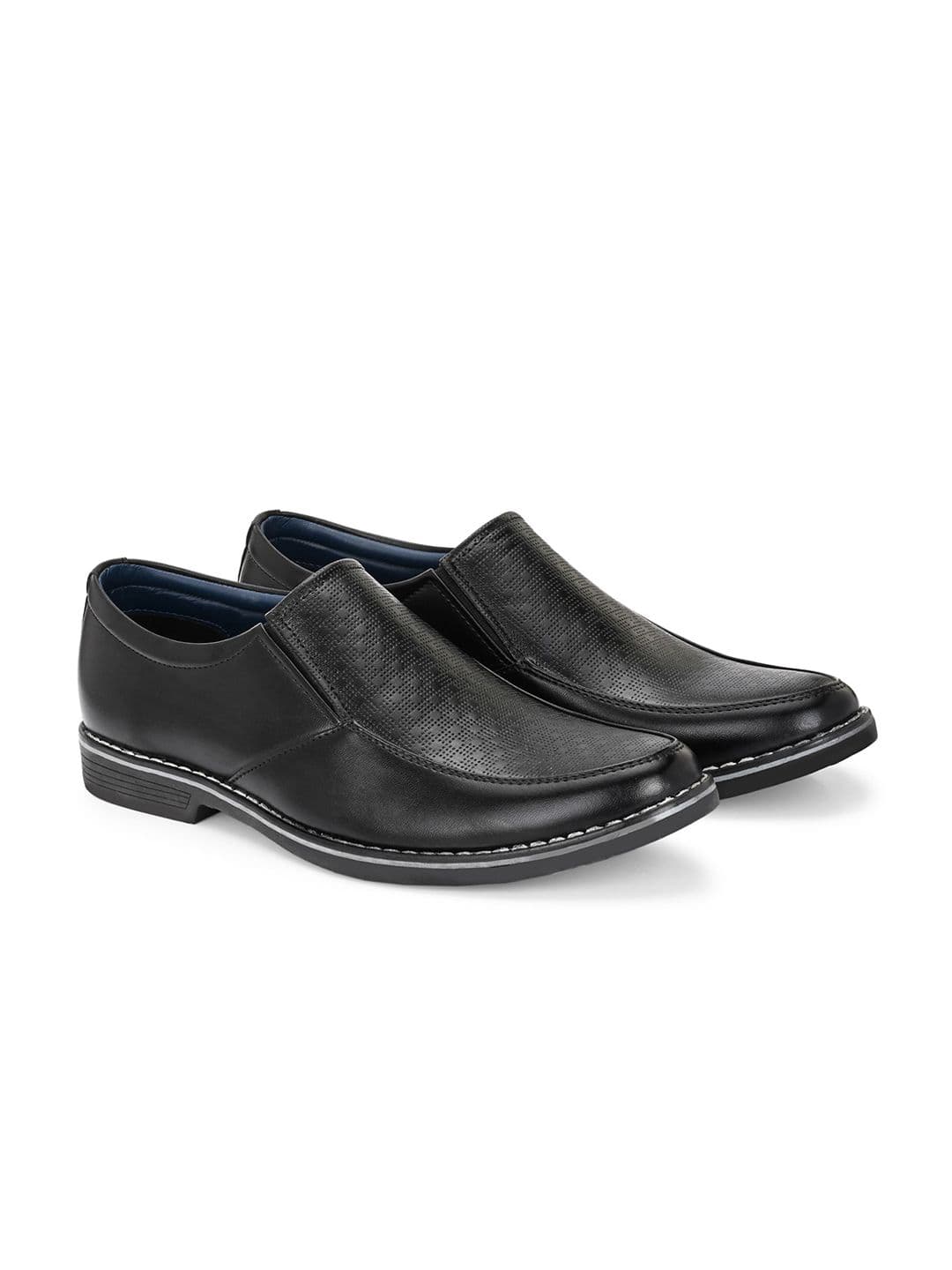 Azzaro Black Men Textured Formal Slip-Ons - view 1