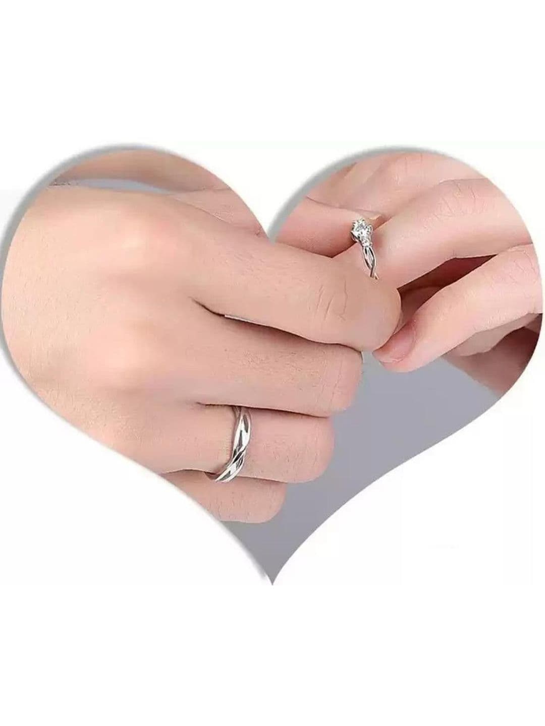 Ringzinnie Set Of 2 Stones Studded Couple Adjustable Finger Rings - view 1