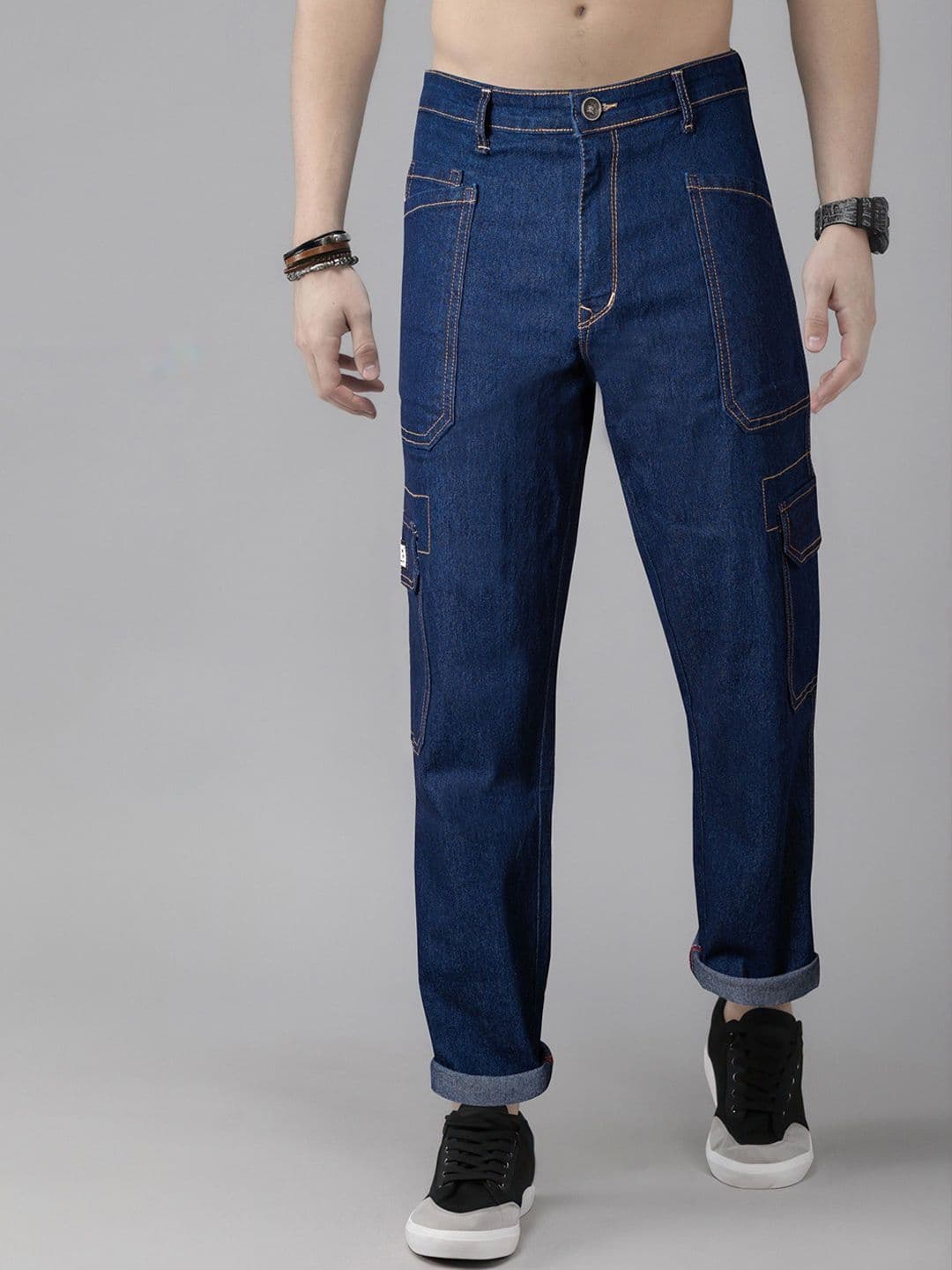 RIG BONE Men Loose Relaxed Fit Mid-Rise Light Fade Stretchable Jeans - view 1