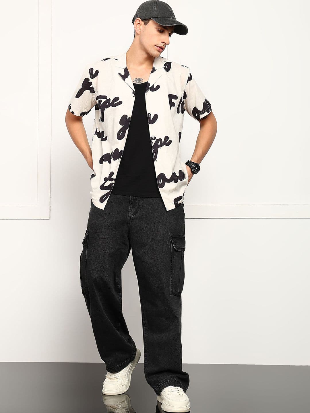 The Roadster Lifestyle Co. Men Classic Fit Typography Printed Cotton Casual Shirt - view 1