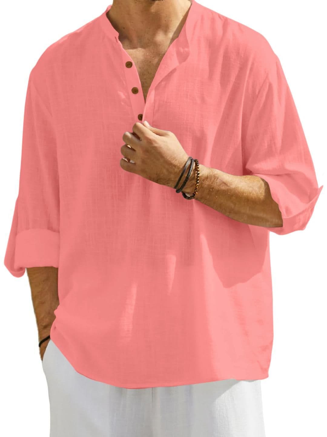 Fifth U Men Solid Cotton Blend Straight Kurta - view 1