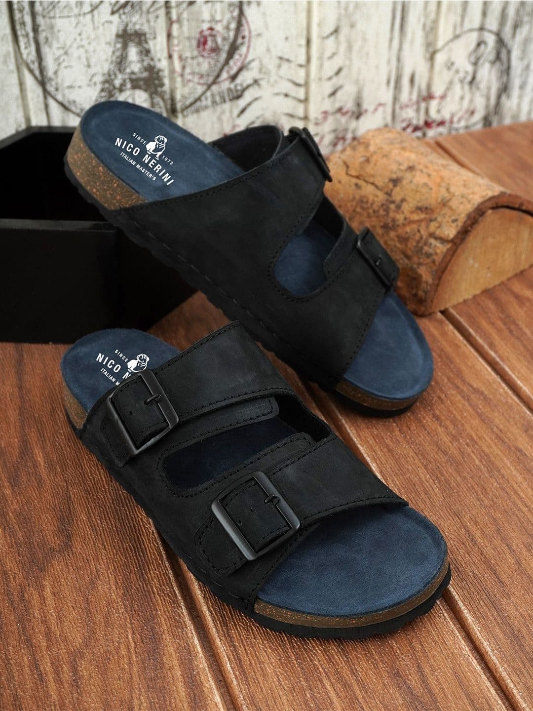 NICO NERINI Men Leather Comfort Sandals - view 1