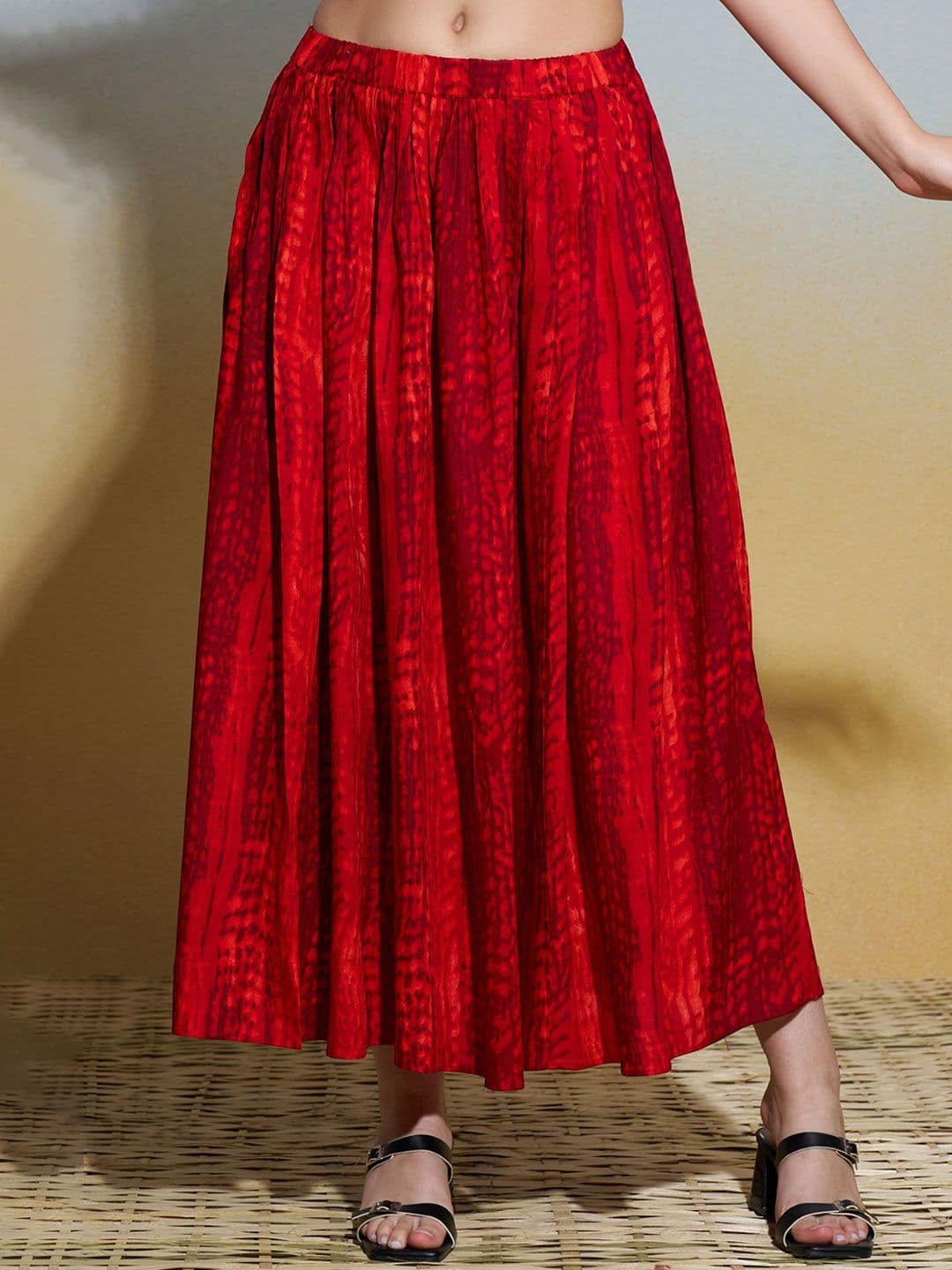 FLOWERVELLY Printed A-Line Maxi Skirt - view 1