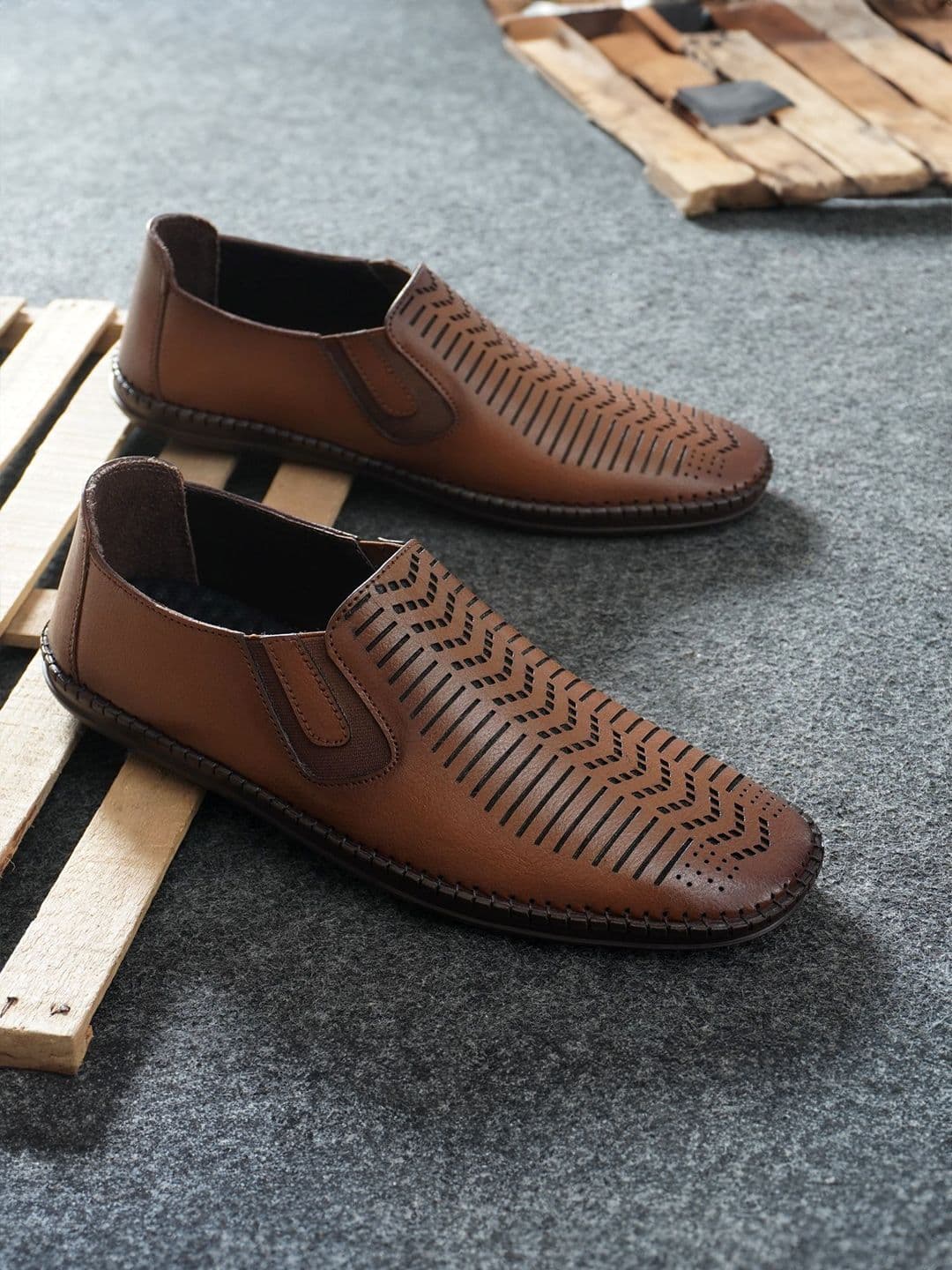 NICO NERINI Men Leather Slip-On Shoe-Style Sandals - view 1