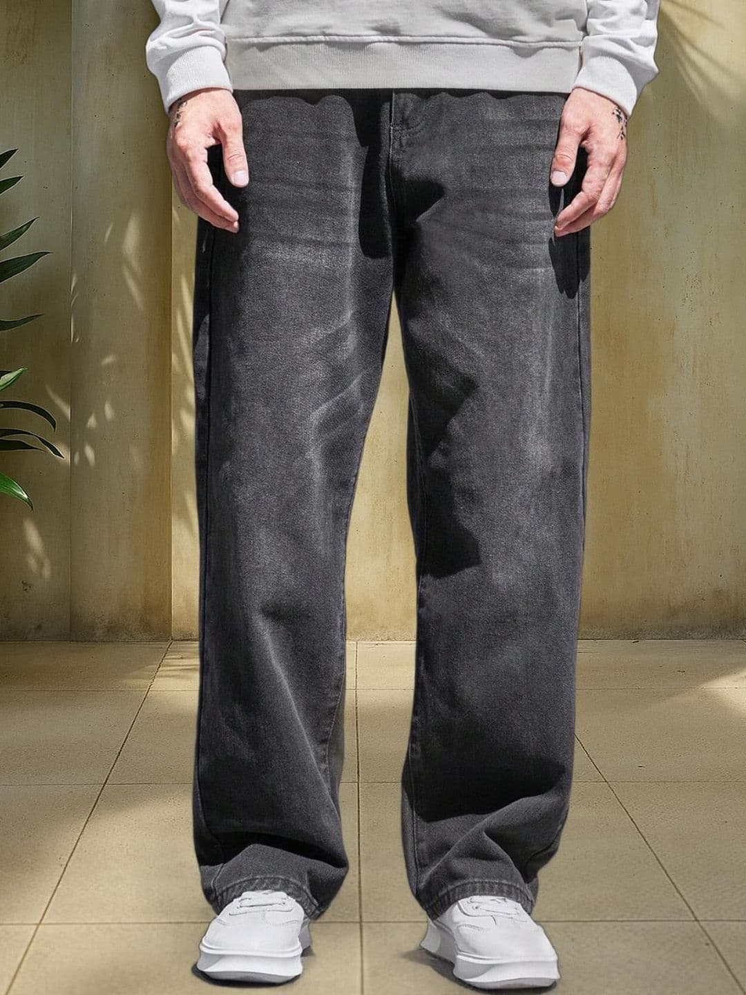 FUDE PRIDE Men Baggy Fit Mid-Rise Light Fade Stretchable Jeans - view 1