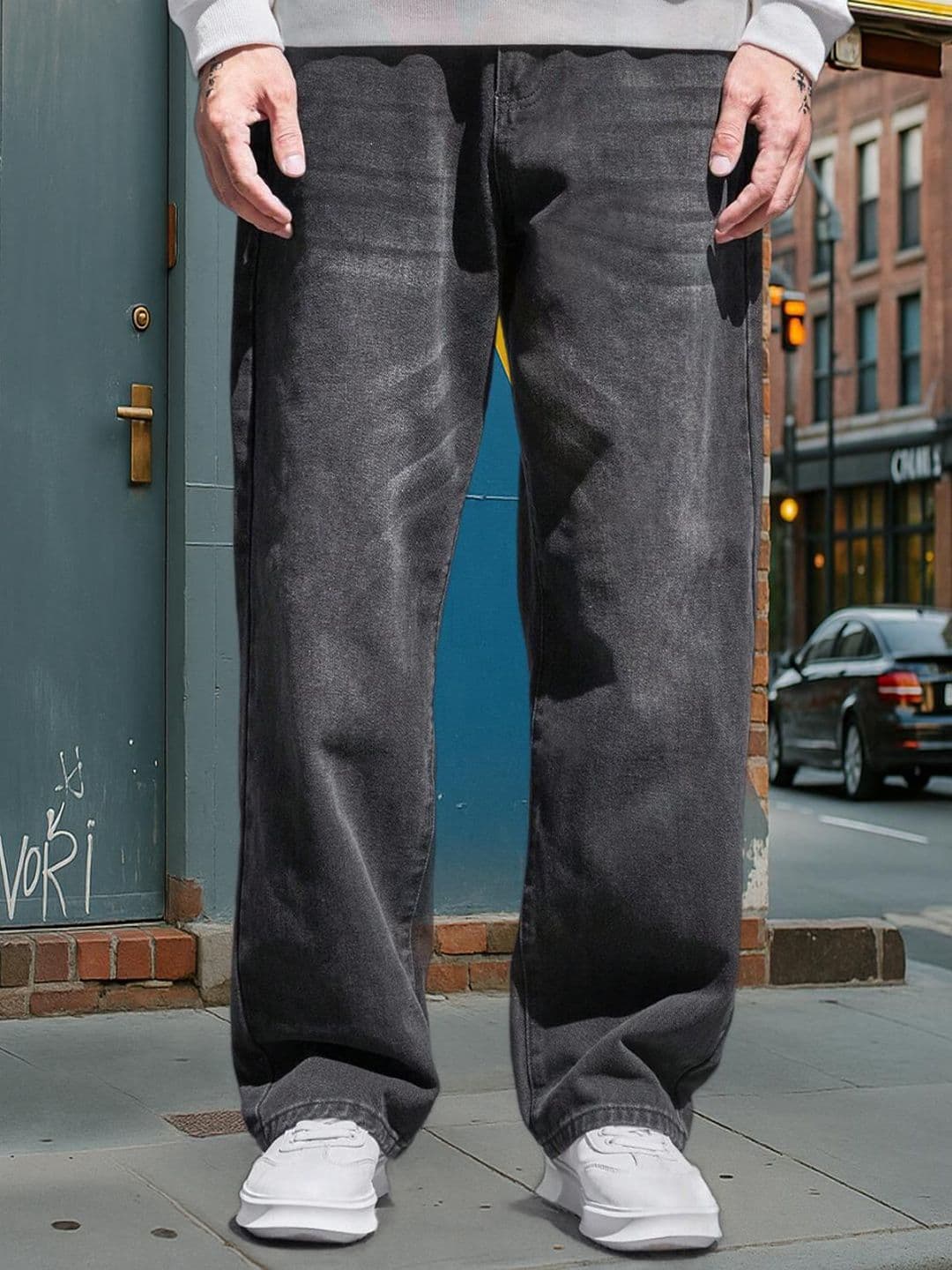 FUDE PRIDE Men Mid-Rise Light Fade Stretchable Baggy Jeans - view 1