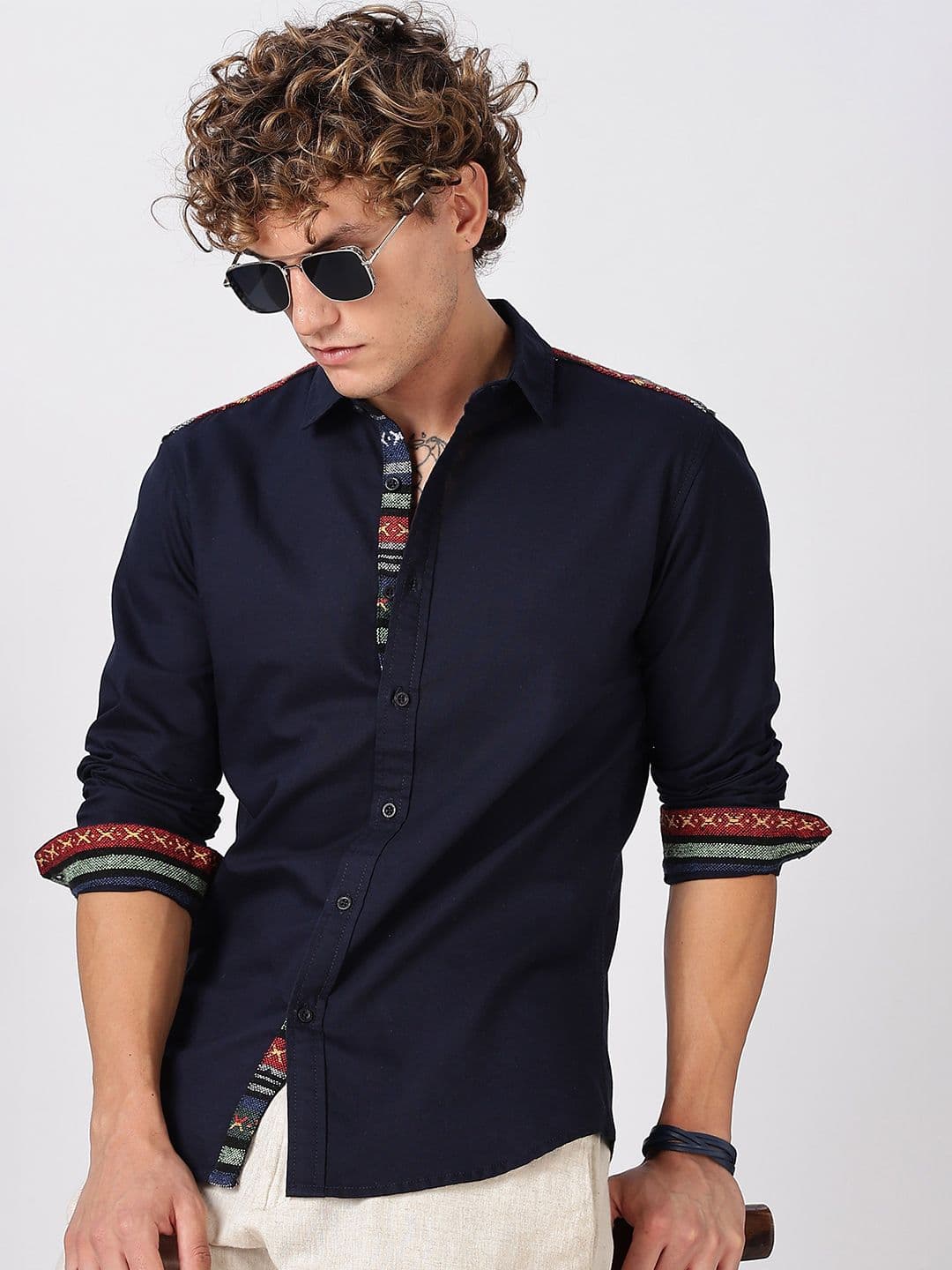 HERE&NOW Men Solid Spread Collar Cotton Casual Shirt - view 1