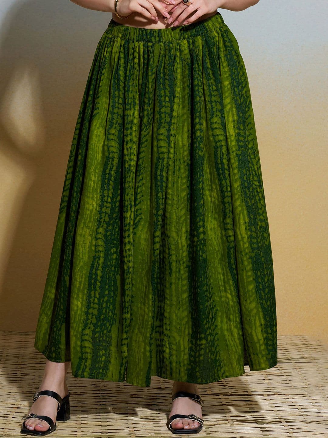 FLOWERVELLY Printed A-Line Maxi Skirt - view 1