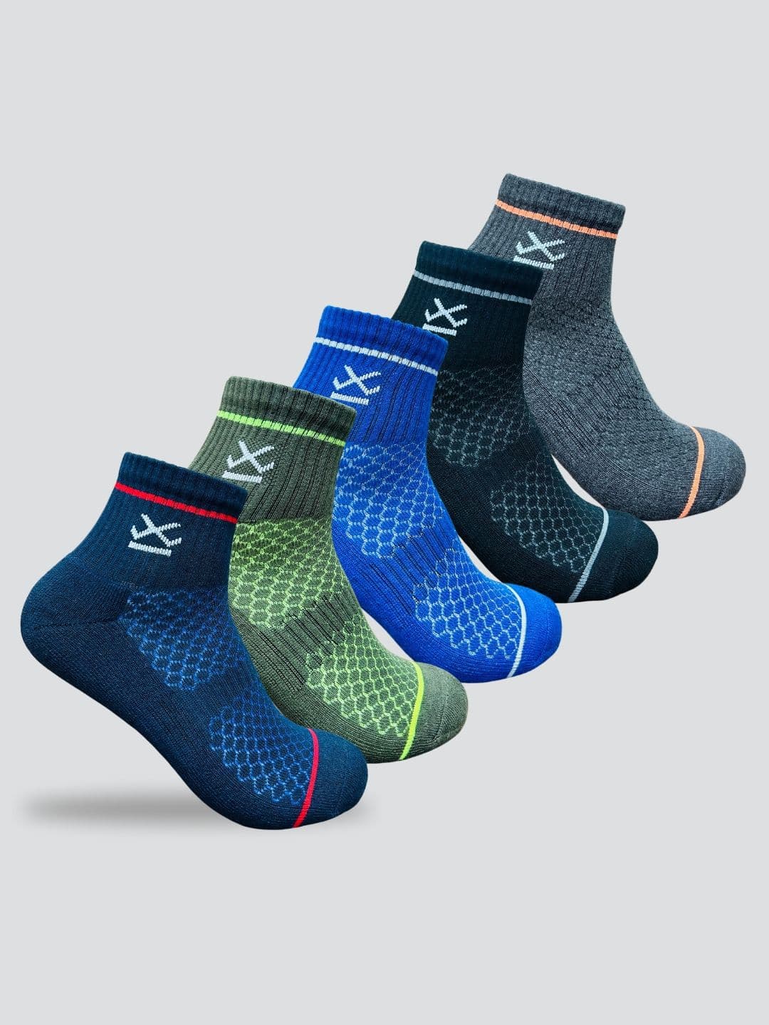 WROGN Pack Of 5 Assorted Ankle-Length Cotton Sock