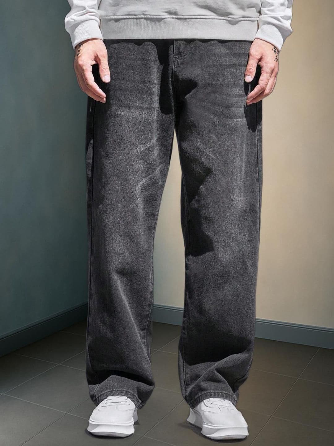 FUDE PRIDE Men Mid-Rise Baggy Light Fade Stretchable Jeans - view 1