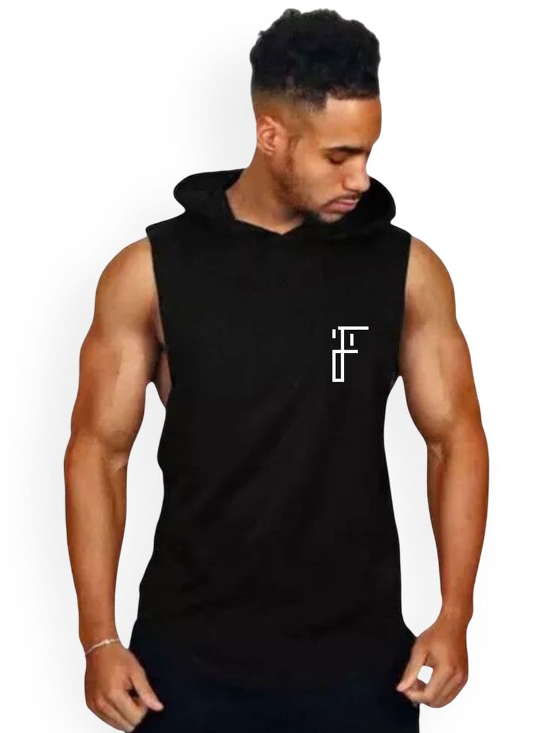 Fashnobic What Do You Want Printed Hooded GymVest FB-105_Back_pt-66 - view 1