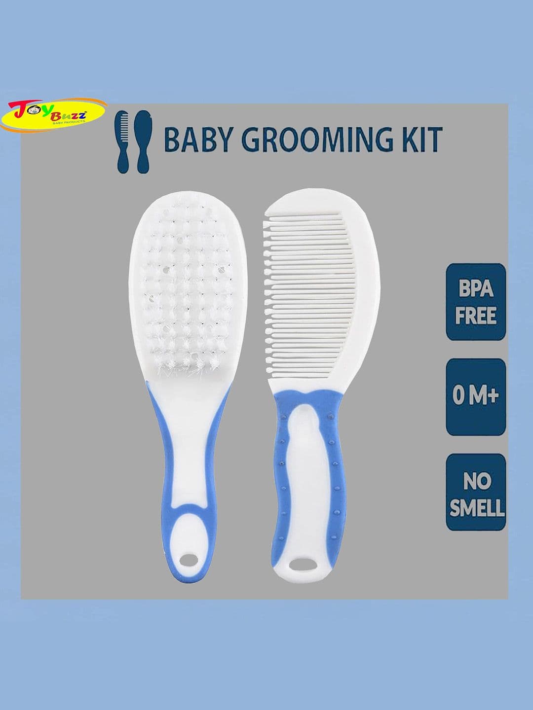 Joy Buzz Ergo Grip Soft Bristles Baby Hair Brush & Comb - view 1