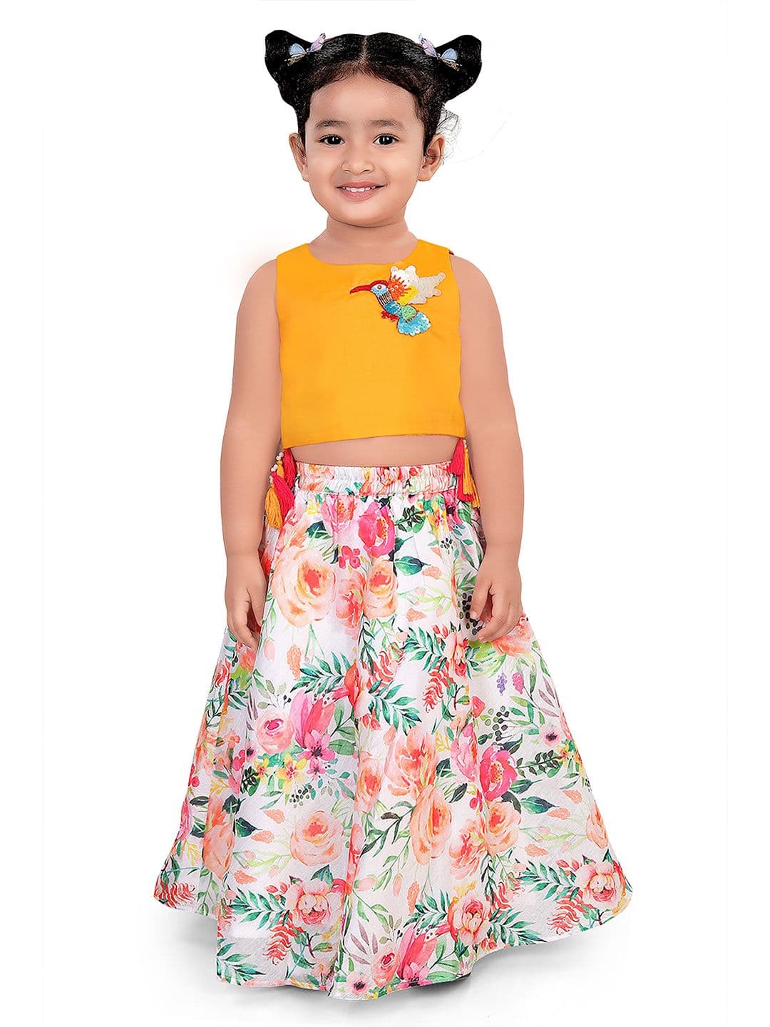 Pragya Exclusive Girls Embellished Silk Sequinned Ready to Wear Lehenga With Blouse - view 1