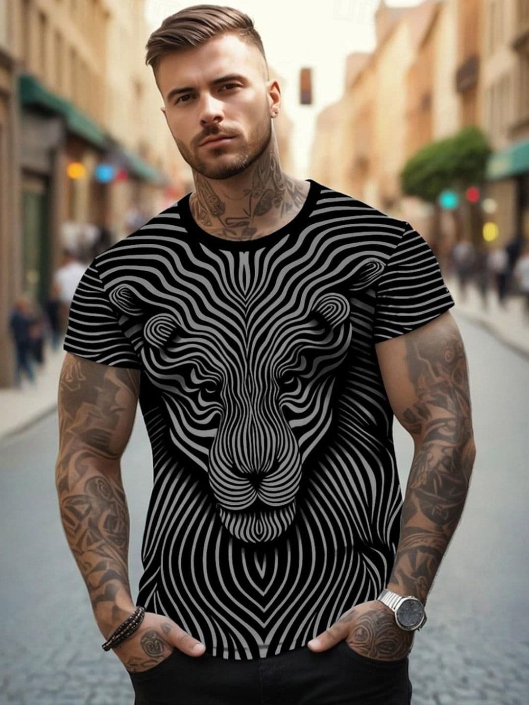 UD FABRIC Standard Striped Casual Shirt - view 1