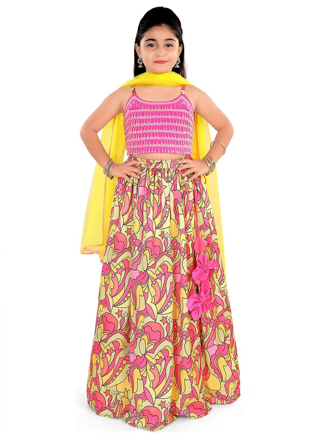 Pragya Exclusive Girls Embroidered Ready to Wear Lehenga & Blouse With Dupatta - view 1