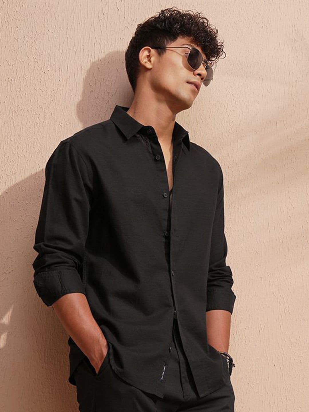 HIGHLANDER Cotton Linen Casual Relaxed Fit Shirt - view 1