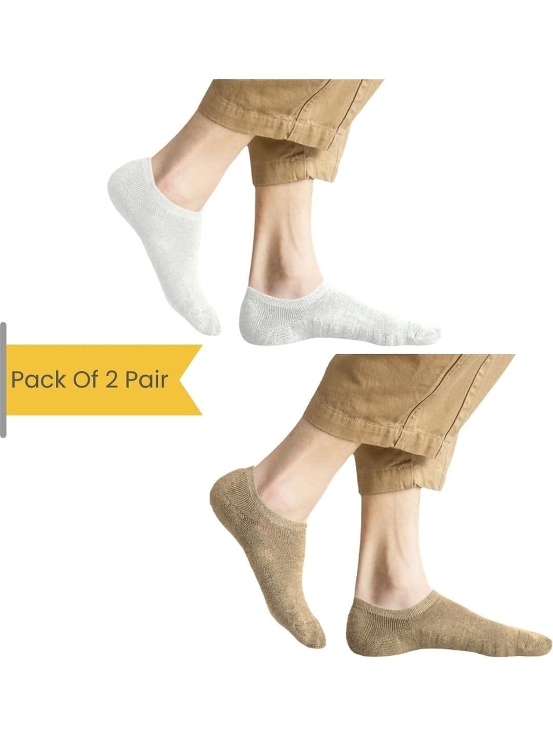 NESKA MODA Unisex Set Of 2 Shoe Liners Cotton Socks - view 1