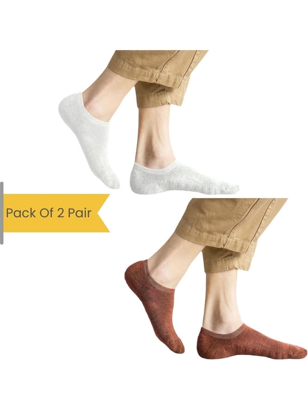 NESKA MODA Unisex Set Of 2 Shoe Liners Cotton Socks - view 1