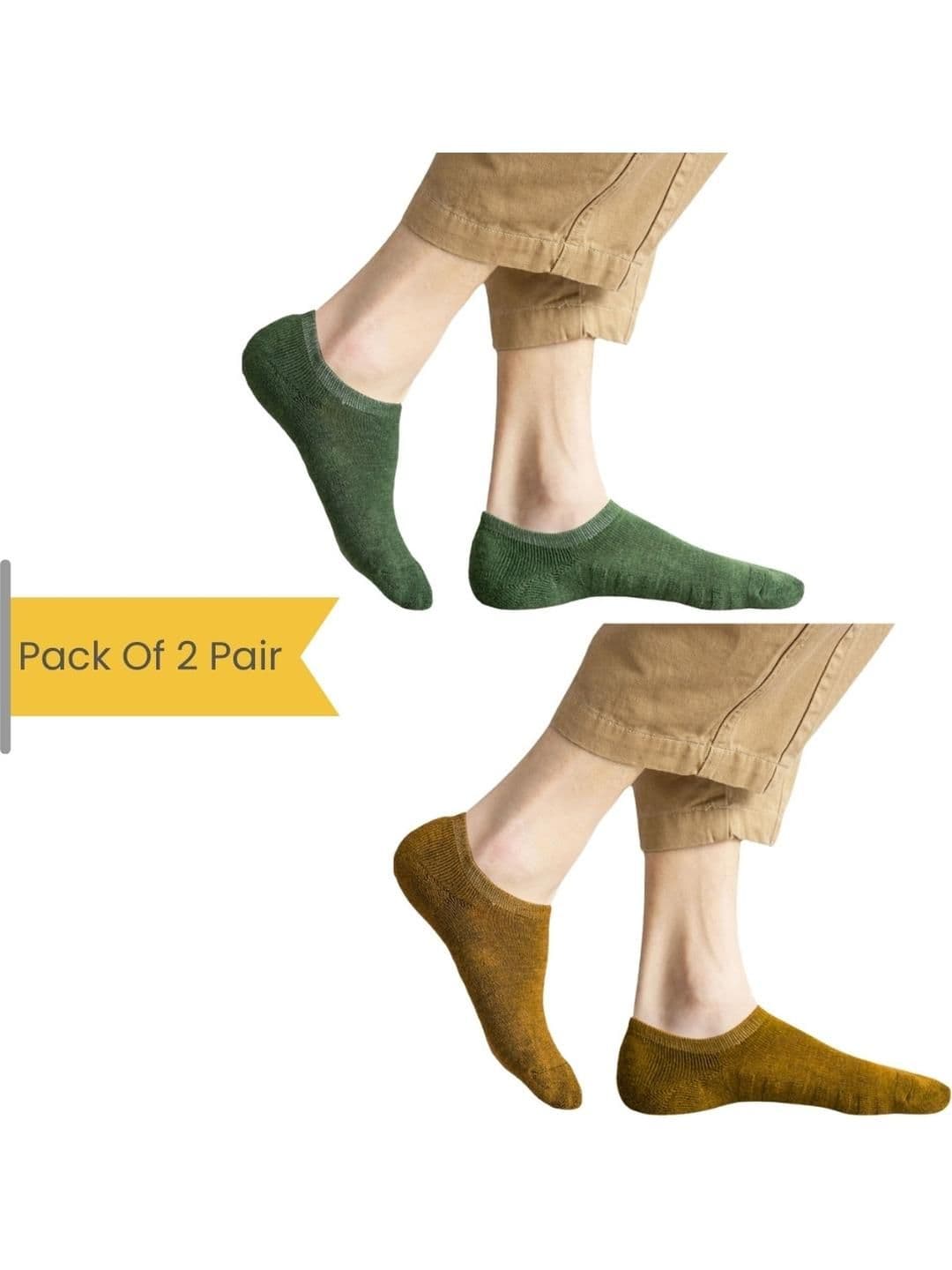 NESKA MODA Unisex Set Of 2 Shoe Liners Cotton Socks - view 1
