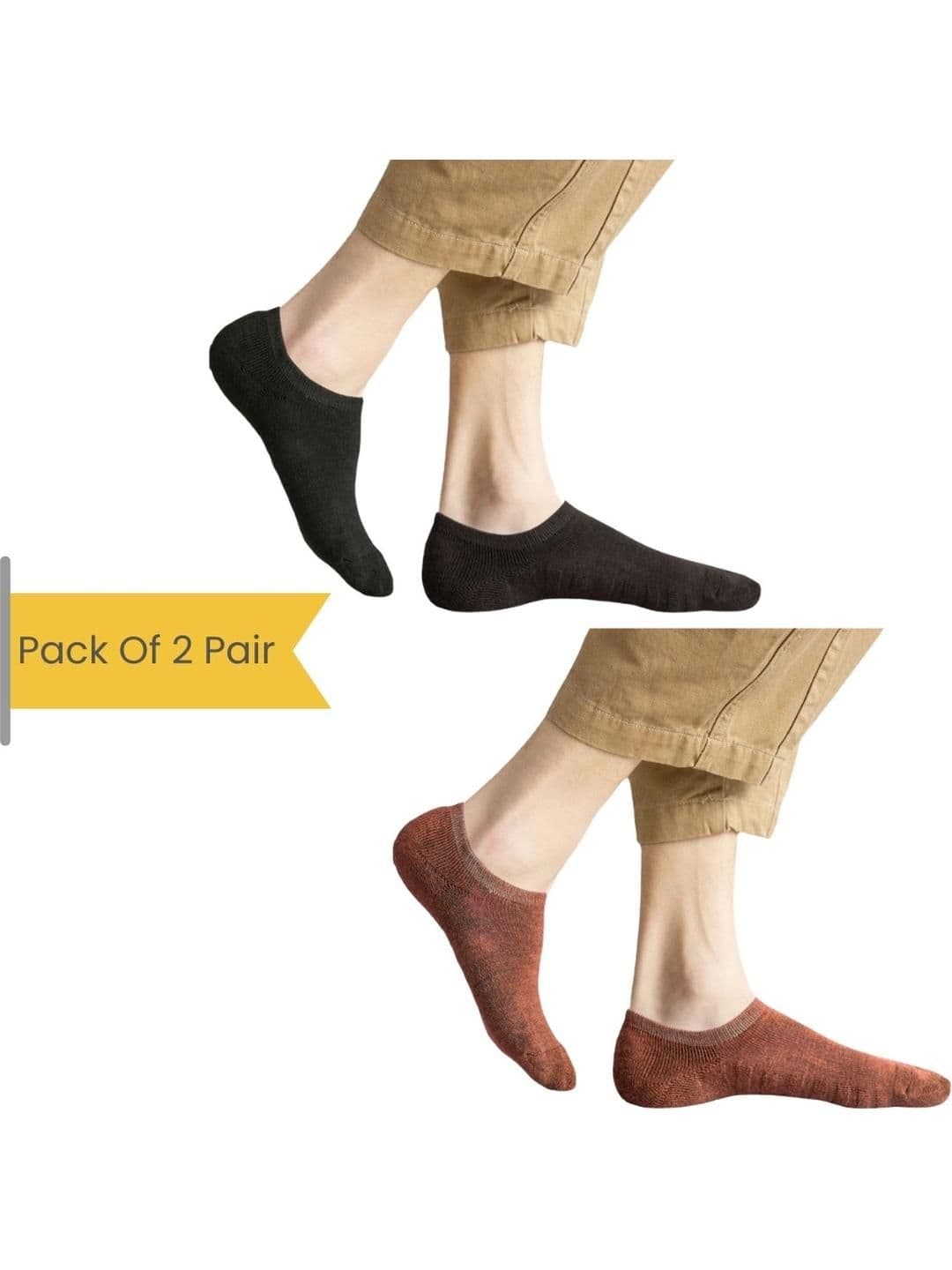 NESKA MODA Unisex Set Of 2 Shoe Liners Cotton Socks - view 1