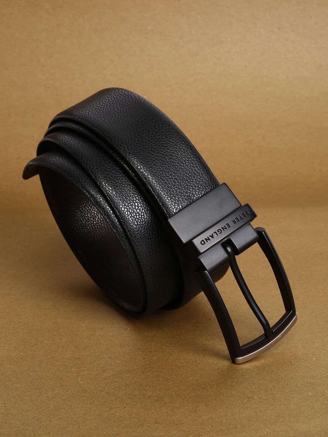 Peter England Men Textured Leather Formal Belt
