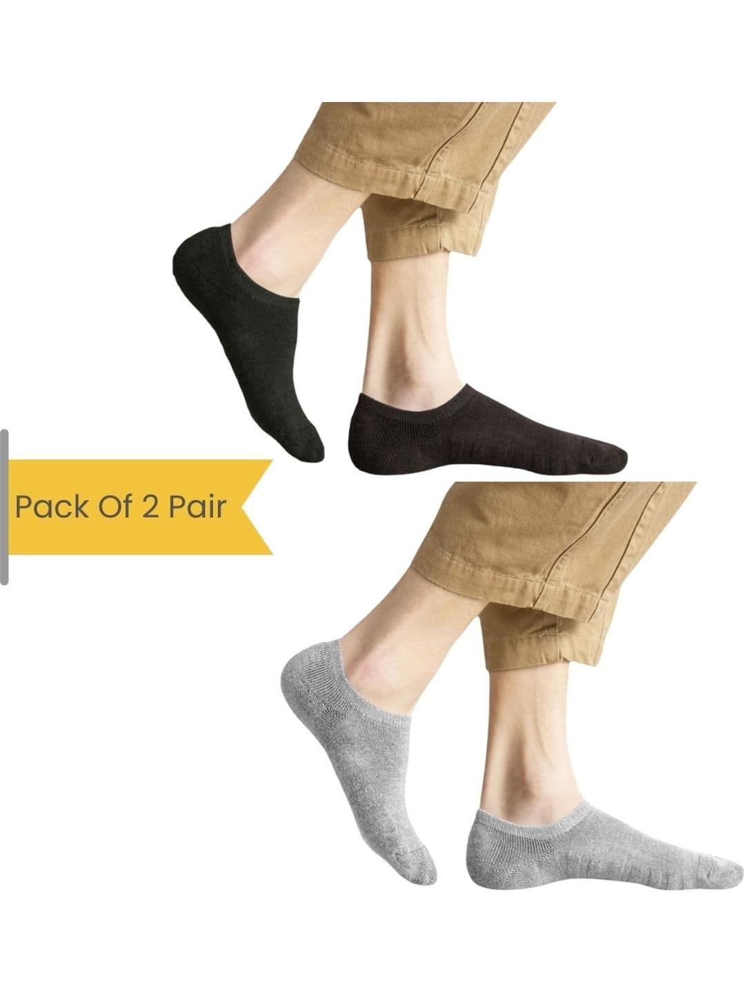 NESKA MODA Unisex Set Of 2 Shoe Liners Cotton Socks - view 1
