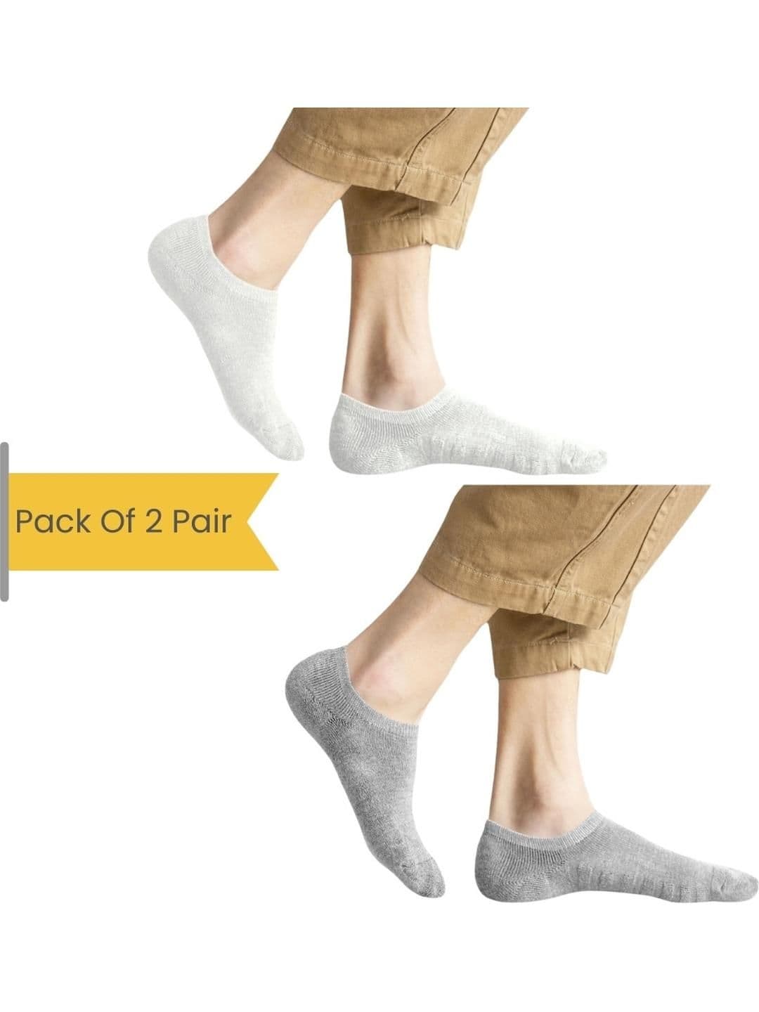 NESKA MODA Unisex Set Of 2 Shoe Liners Cotton Socks - view 1