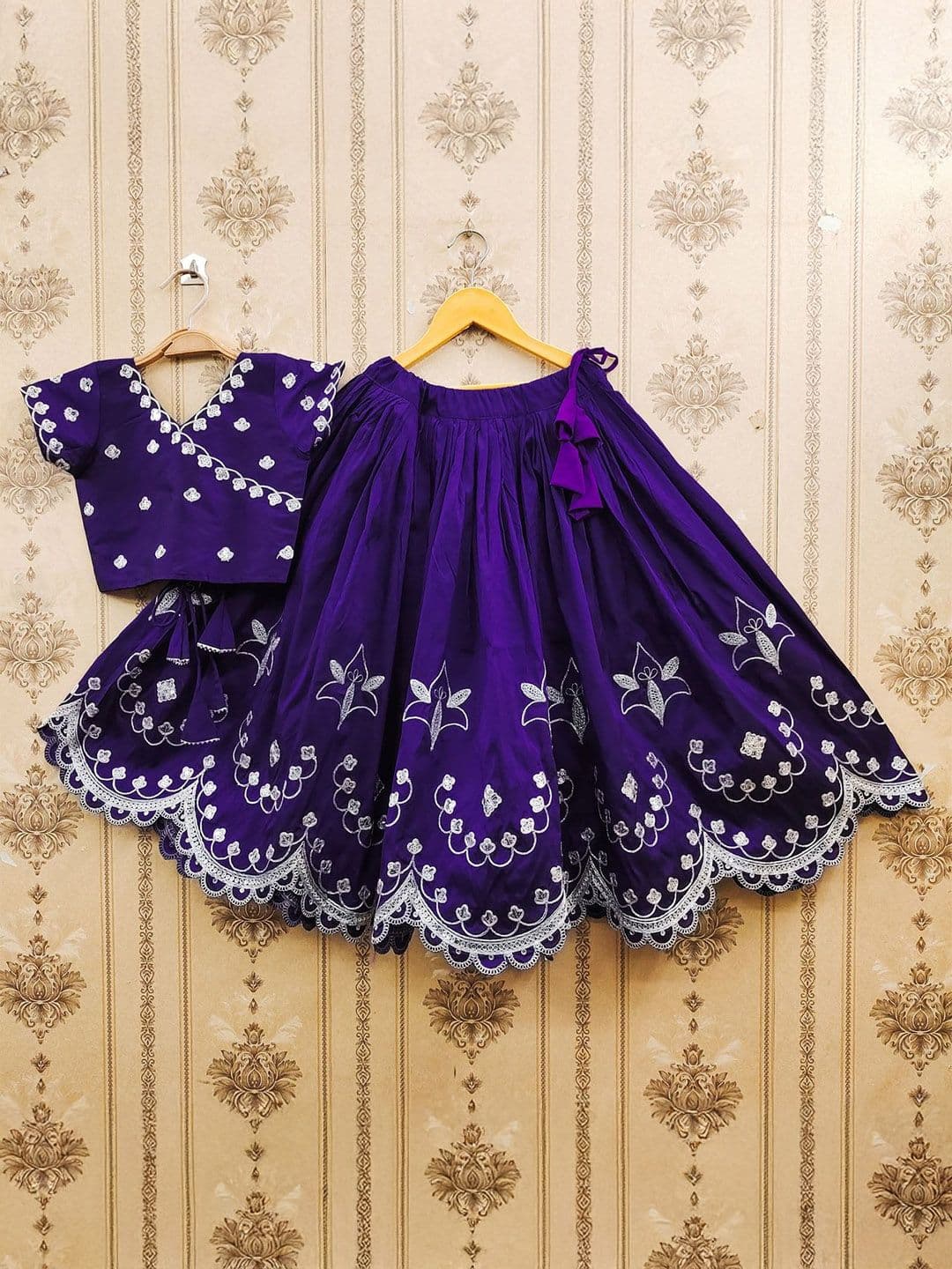 JOVK DESIGN Girls Embroidered Thread Work Ready to Wear Lehenga & - view 1