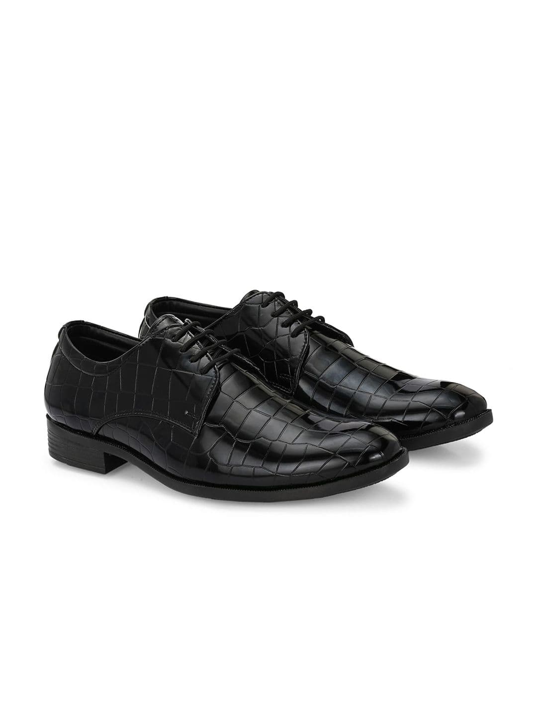 Azzaro Black Men Textured Formal Derbys - view 1