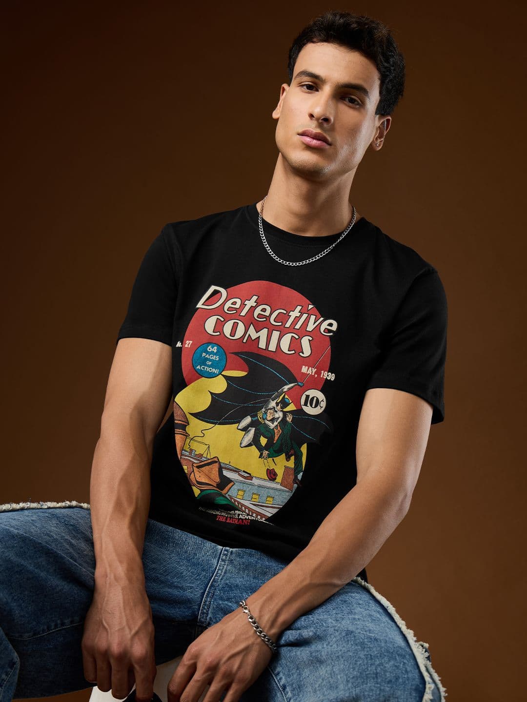 The Souled Store Men Regular Fit DC Comics Printed Black T-Shirts - view 1