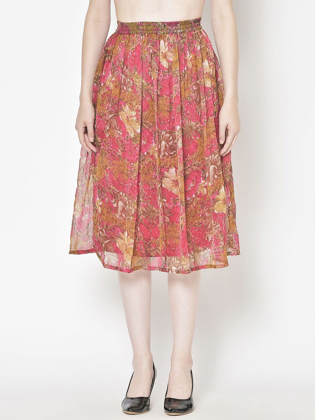 MINOS Printed Flared Midi Skirt - view 1