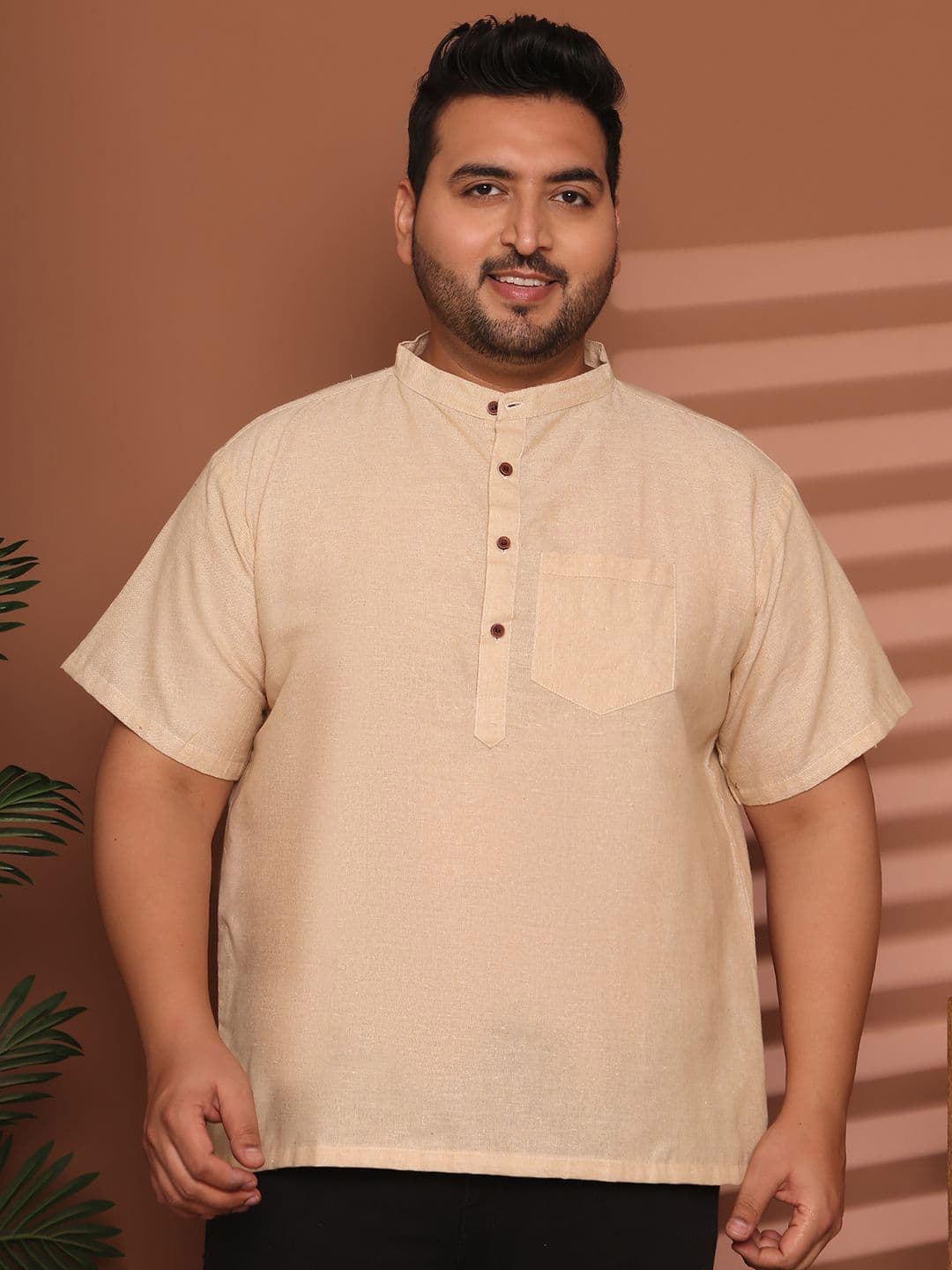 Enchanted Drapes Men Plus Size Solid Daily Cotton Straight Kurta - view 1