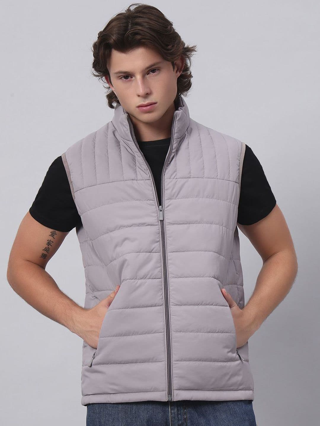AR-FIT Mock Collar Sleeveless Lightweight Rapid-Dry Bomber Jacket - view 1
