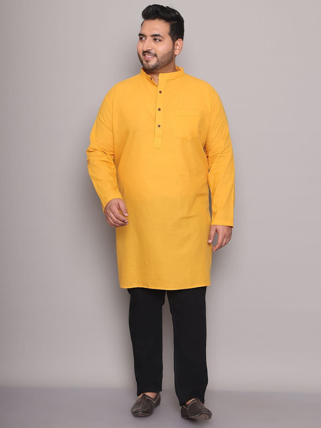 Enchanted Drapes Men Plus Size Solid Daily Cotton Straight Kurta - view 1
